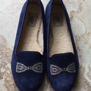 UGG Navy Suede Slippers